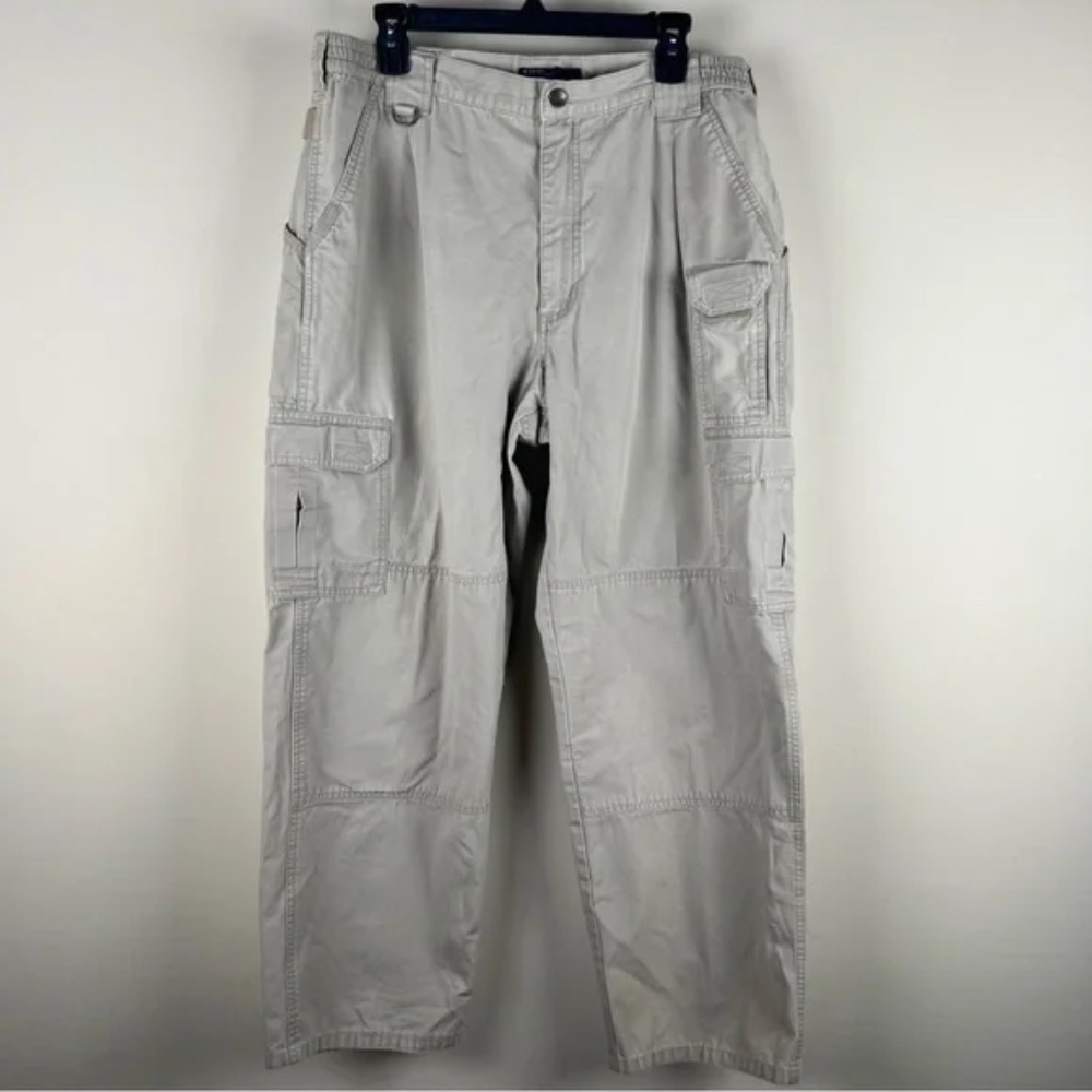 5.11 + Tactical Pants Men's Size 36x32 Khaki Cargo Pockets Jeans Hiking - Picture 2 of 15